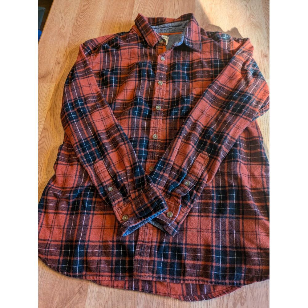 Hudson & Barrow Men's Mountain Flannel Long Sleeve Red And Black Size Large‎